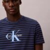 Tricou clasic cu dungi grafice Monologo Tricou clasic cu dungi grafice Monologo