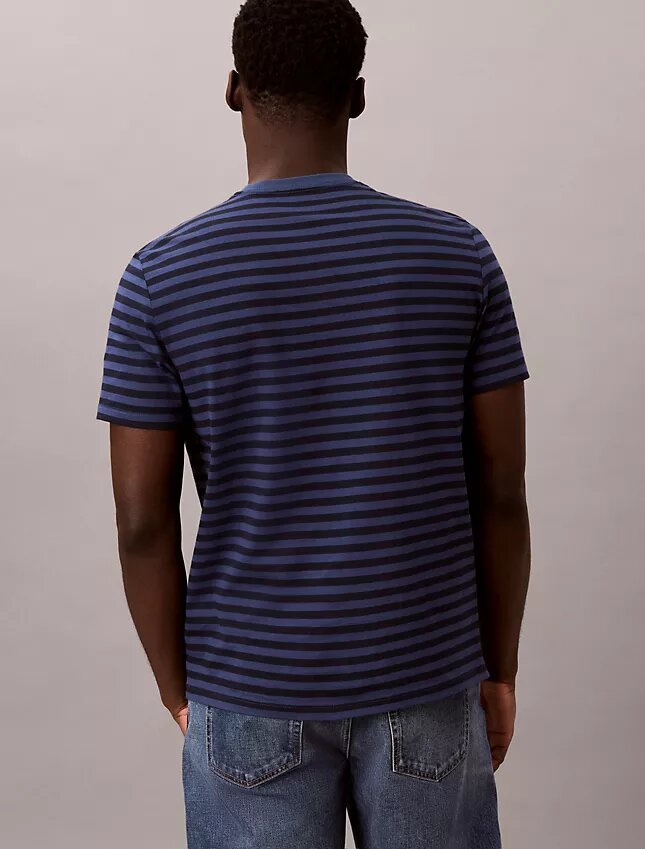 Tricou clasic cu dungi grafice Monologo Tricou clasic cu dungi grafice Monologo