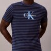 Tricou clasic cu dungi grafice Monologo Tricou clasic cu dungi grafice Monologo