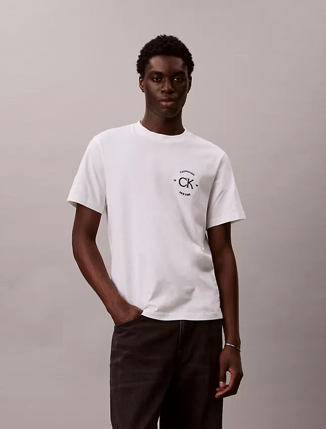 Tricou clasic cu grafică circulară cu logo Tricou clasic cu grafică circulară cu logo