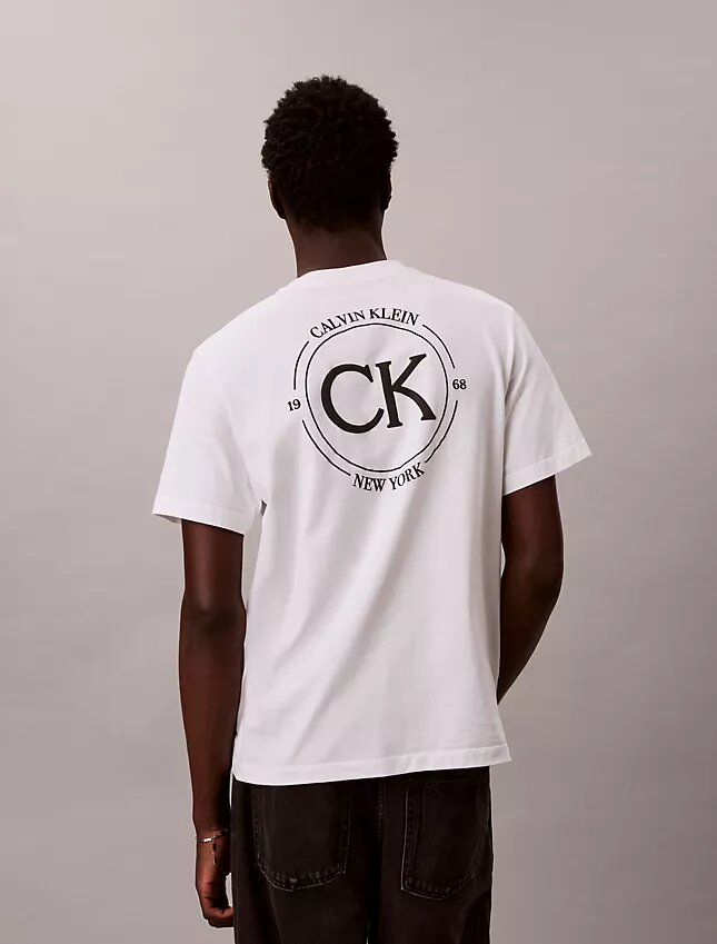 Tricou clasic cu grafică circulară cu logo Tricou clasic cu grafică circulară cu logo