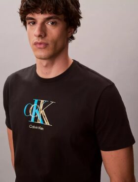Tricou clasic cu grafică cu monogramă dublă