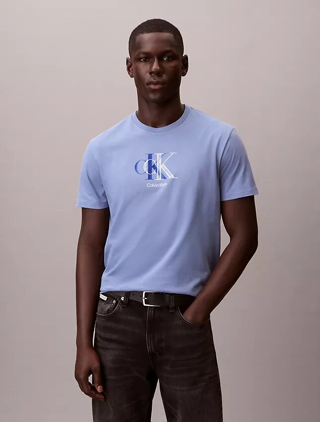 Tricou clasic cu grafică cu monogramă dublă Tricou clasic cu grafică cu monogramă dublă