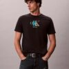 Tricou clasic cu grafică cu monogramă dublă Tricou clasic cu grafică cu monogramă dublă