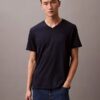 Tricou clasic cu guler în V Liquid Touch