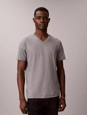 Tricou clasic cu guler în V Liquid Touch