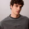 Tricou clasic cu guler rotund și logo decolorat
