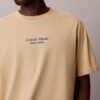 Tricou clasic cu guler rotund și logo decolorat Tricou clasic cu guler rotund și logo decolorat