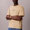 Tricou clasic cu guler rotund și logo decolorat Tricou clasic cu guler rotund și logo decolorat
