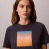 Tricou clasic cu imprimeu apus de soare Tricou clasic cu imprimeu apus de soare