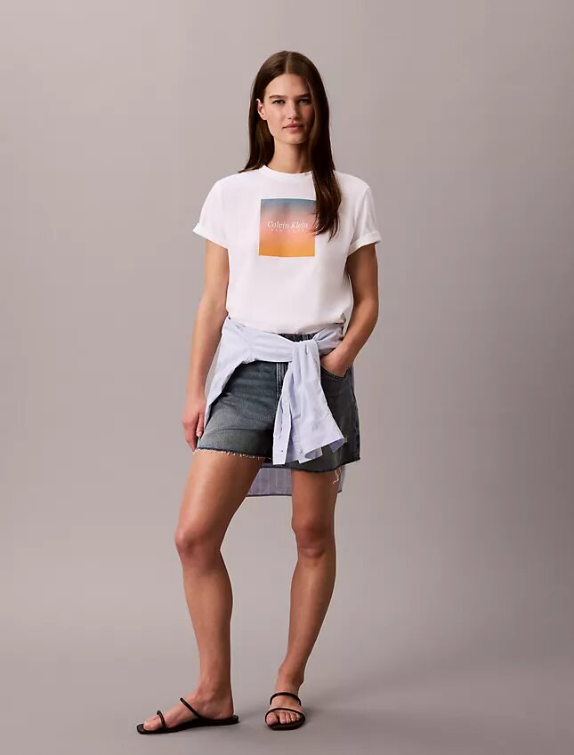 Tricou clasic cu imprimeu apus de soare Tricou clasic cu imprimeu apus de soare