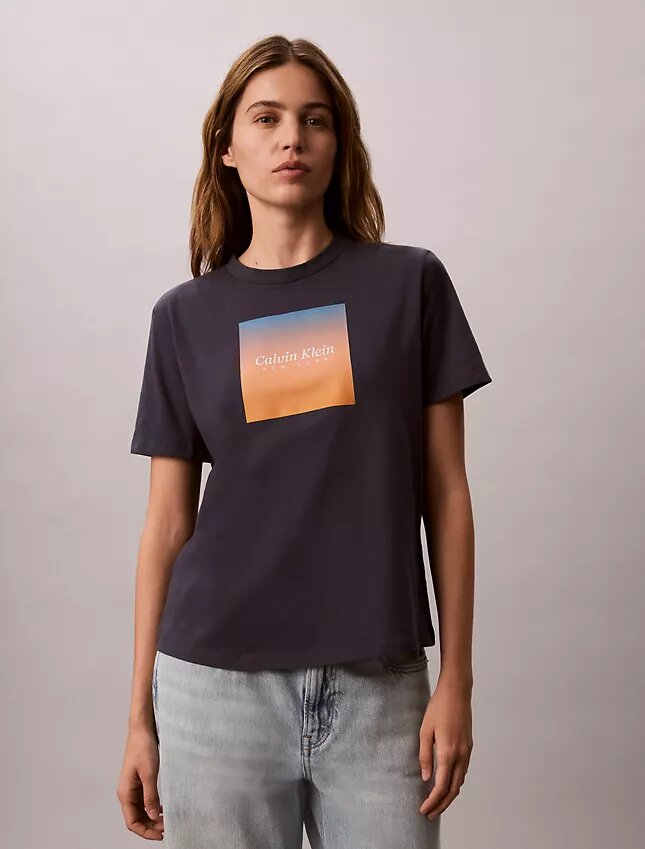 Tricou clasic cu imprimeu apus de soare Tricou clasic cu imprimeu apus de soare