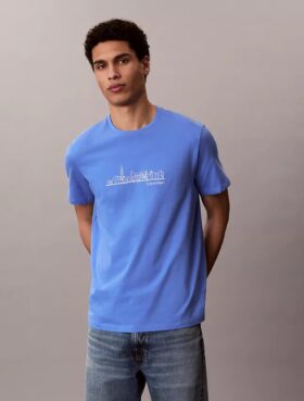 Tricou clasic cu imprimeu City Skyline