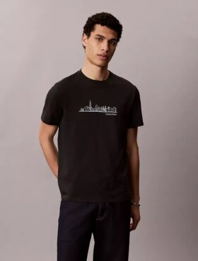 Tricou clasic cu imprimeu City Skyline
