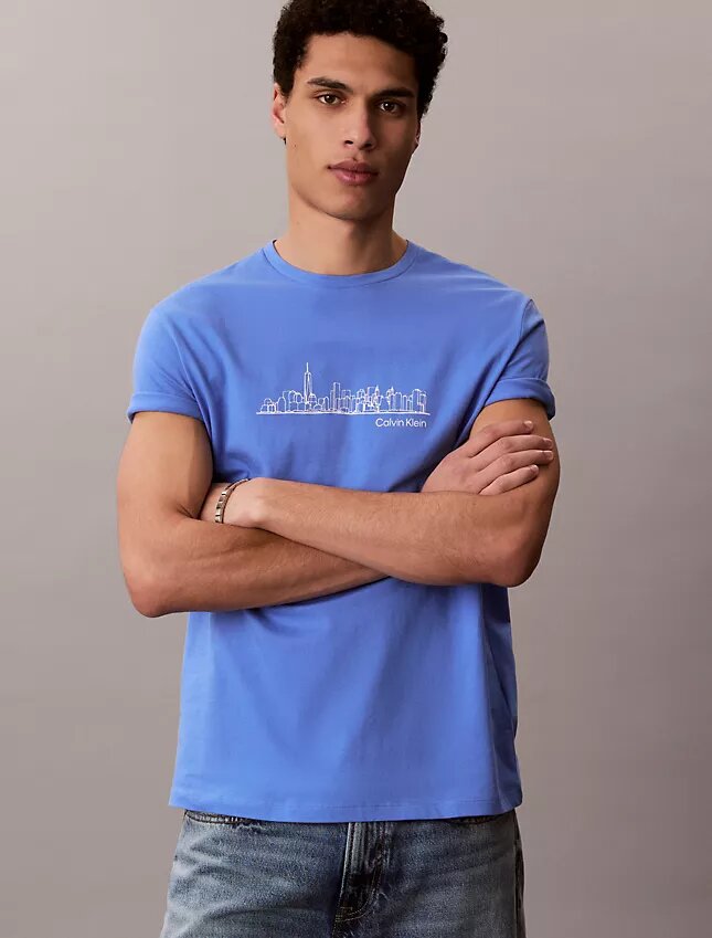 Tricou clasic cu imprimeu City Skyline Tricou clasic cu imprimeu City Skyline