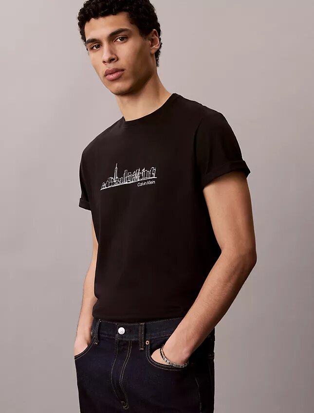 Tricou clasic cu imprimeu City Skyline Tricou clasic cu imprimeu City Skyline