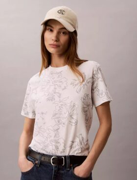 Tricou clasic cu imprimeu floral