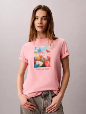 Tricou clasic cu imprimeu floral