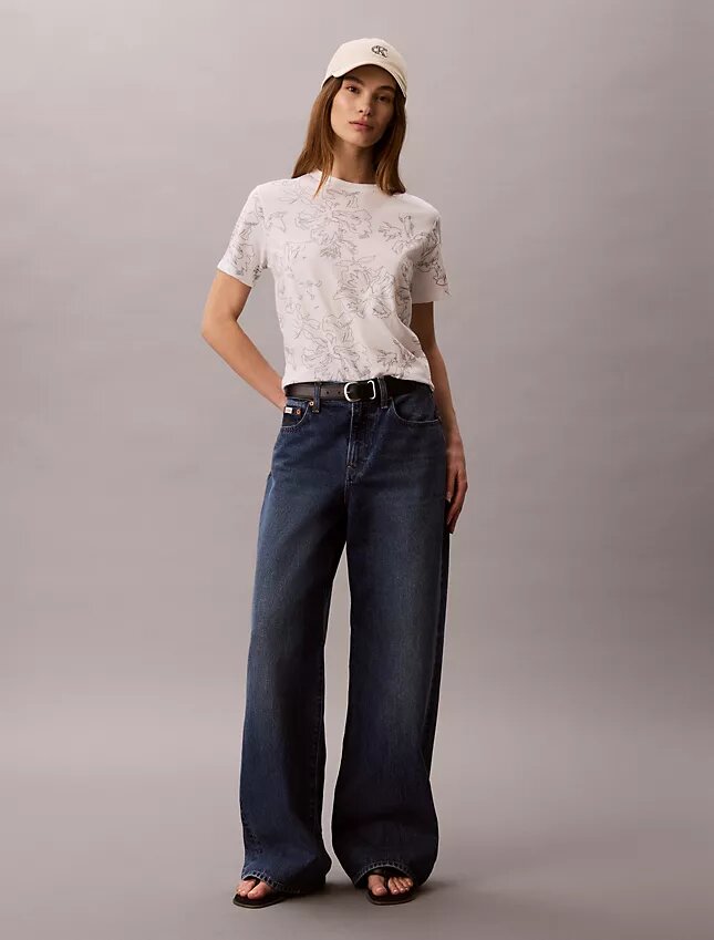 Tricou clasic cu imprimeu floral Tricou clasic cu imprimeu floral