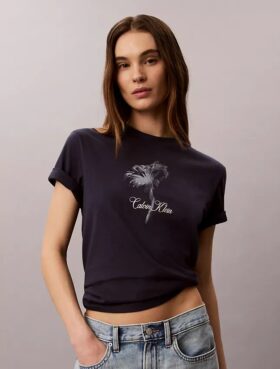 Tricou clasic cu imprimeu floral
