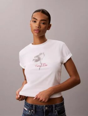 Tricou clasic cu imprimeu floral