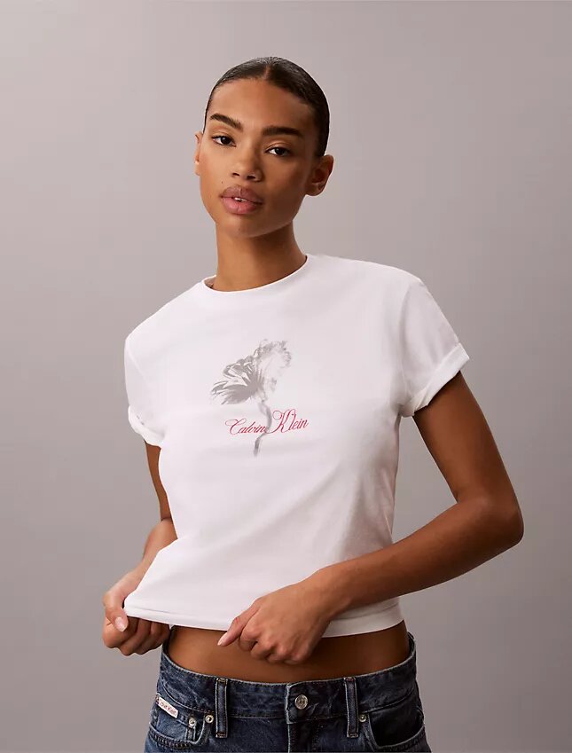 Tricou clasic cu imprimeu floral Tricou clasic cu imprimeu floral