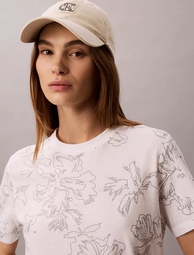 Tricou clasic cu imprimeu floral Tricou clasic cu imprimeu floral
