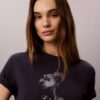 Tricou clasic cu imprimeu floral Tricou clasic cu imprimeu floral