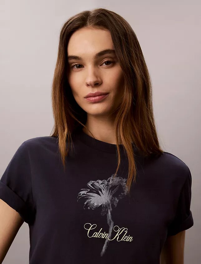 Tricou clasic cu imprimeu floral Tricou clasic cu imprimeu floral