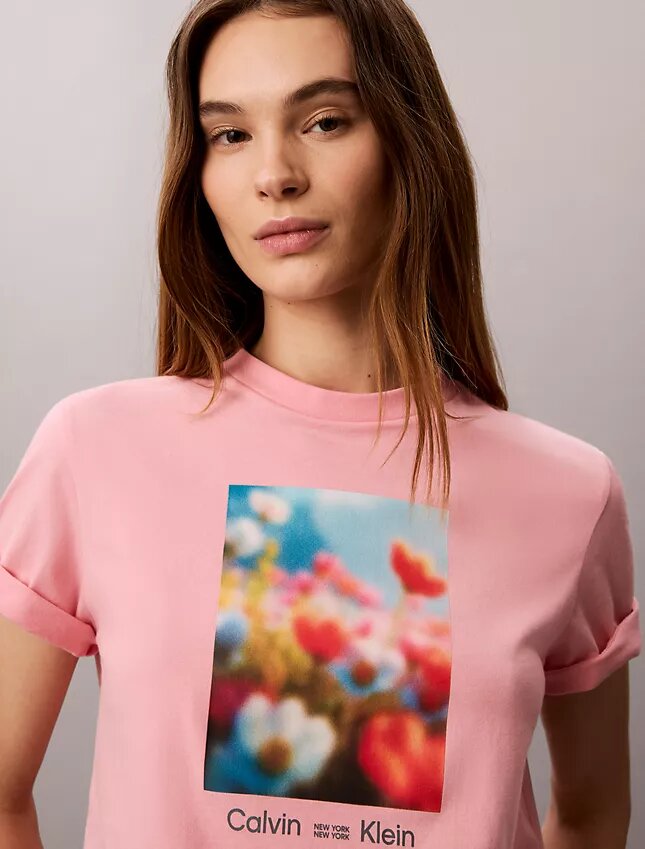 Tricou clasic cu imprimeu floral Tricou clasic cu imprimeu floral