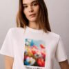 Tricou clasic cu imprimeu floral Tricou clasic cu imprimeu floral