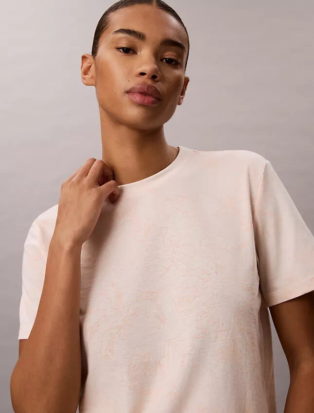 Tricou clasic cu imprimeu floral Tricou clasic cu imprimeu floral
