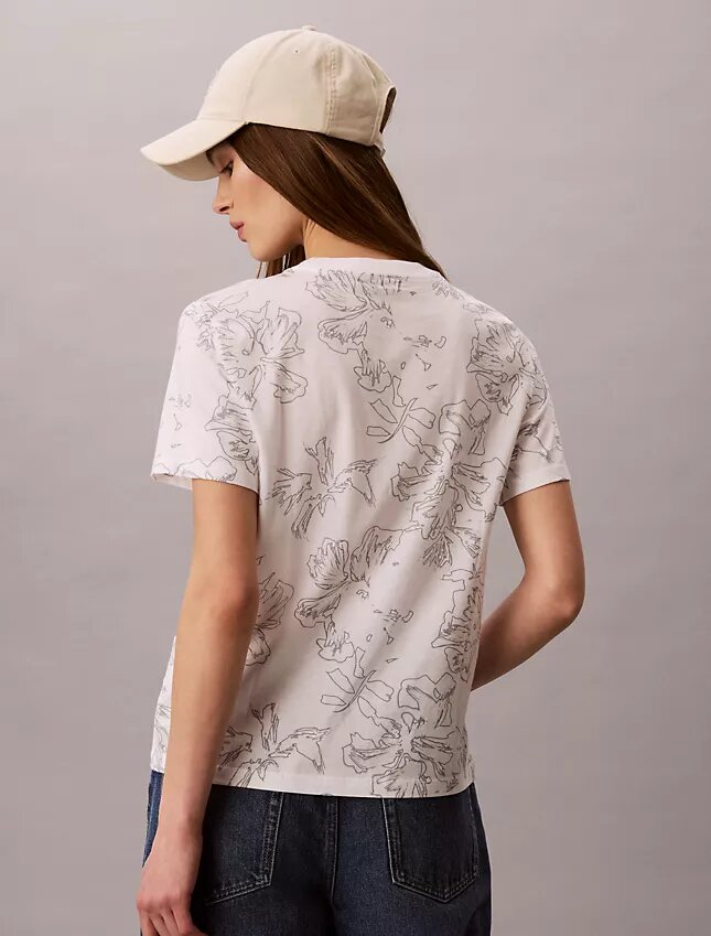 Tricou clasic cu imprimeu floral Tricou clasic cu imprimeu floral