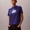 Tricou clasic cu imprimeu floral estompat Tricou clasic cu imprimeu floral estompat
