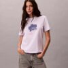 Tricou clasic cu imprimeu floral estompat Tricou clasic cu imprimeu floral estompat