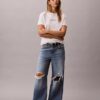 Tricou clasic cu imprimeu grafic cu logo suprapus