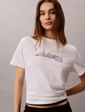 Tricou clasic cu imprimeu grafic New York Cityscape