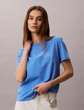 Tricou clasic cu imprimeu grafic New York Cityscape