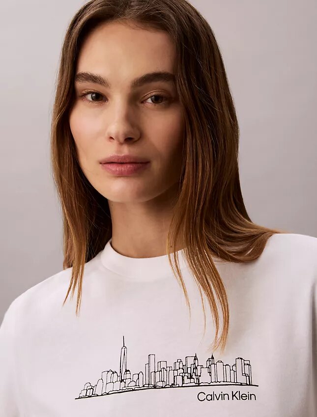 Tricou clasic cu imprimeu grafic New York Cityscape Tricou clasic cu imprimeu grafic New York Cityscape
