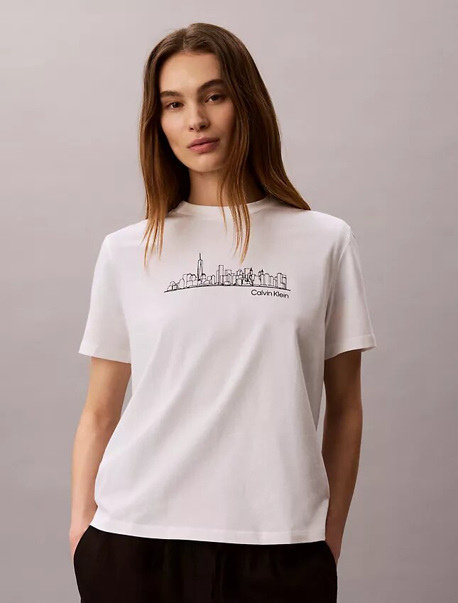 Tricou clasic cu imprimeu grafic New York Cityscape Tricou clasic cu imprimeu grafic New York Cityscape