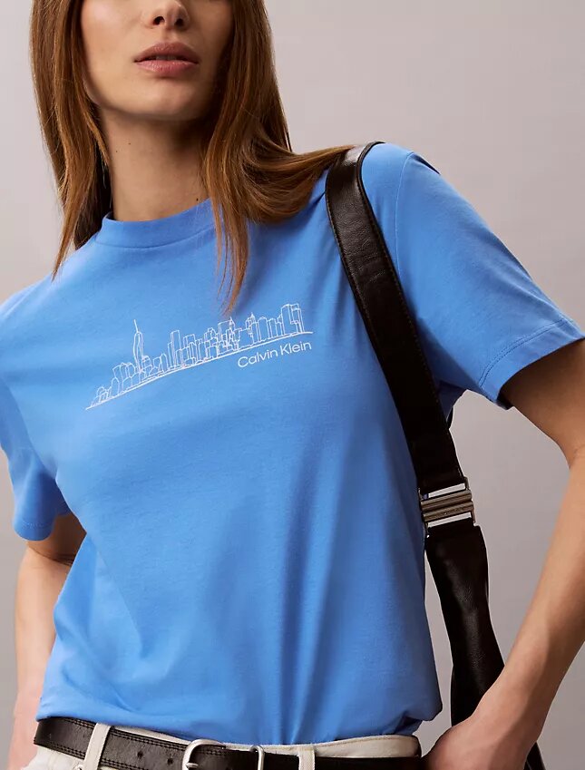 Tricou clasic cu imprimeu grafic New York Cityscape Tricou clasic cu imprimeu grafic New York Cityscape