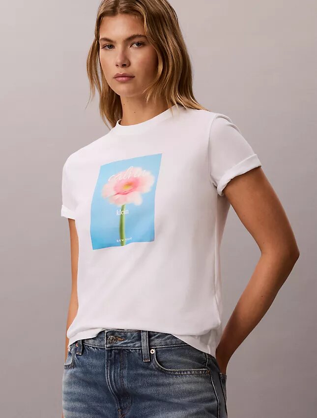 Tricou clasic cu imprimeu margaretă Tricou clasic cu imprimeu margaretă