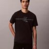 Tricou clasic cu imprimeu Monogram Line