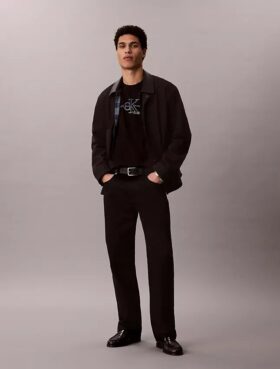 Tricou clasic cu imprimeu Monogram Line