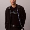 Tricou clasic cu imprimeu Monogram Line