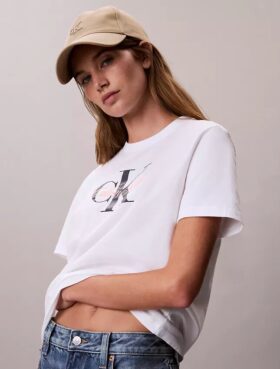 Tricou clasic cu imprimeu Script Monologo