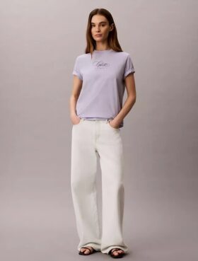Tricou clasic cu logo Calvin Script