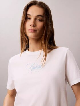 Tricou clasic cu logo Calvin Script