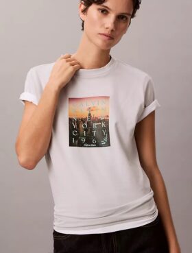 Tricou clasic cu logo „City Sunset”