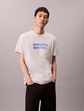 Tricou clasic cu logo decolorat